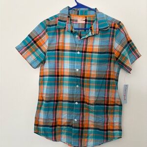 Cat & Jack Vibrant Plaid Button Down Shirt